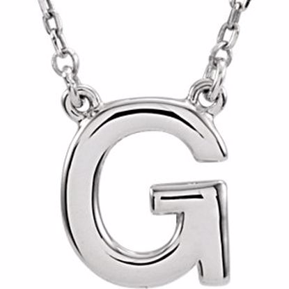 84634:316222:P Sterling Silver Letter "G" Block Initial 16" Necklace