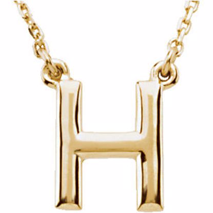 84634:114:P 14kt Yellow Letter "H" Block Initial 16" Necklace