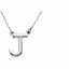 84634:123:P 14kt White Letter "J" Block Initial 16" Necklace