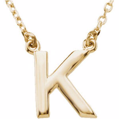 84634:126:P 14kt Yellow Letter "K" Block Initial 16" Necklace