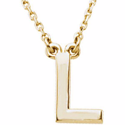 84634:316221:P 14KY Letter "L" Block Initial 16" Necklace