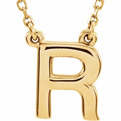 84634:316217:P 14KY Letter "R" Block Initial 16" Necklace