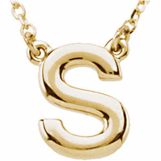 84634:316215:P 14kt Yellow Letter "S" Block Initial 16" Necklace