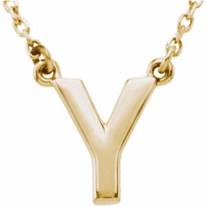 84634:172:P 14kt Yellow Letter "Y" Block Initial 16" Necklace