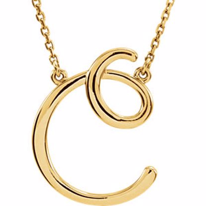 84635:105:P 14kt Yellow "C" Script Initial 16" Necklace