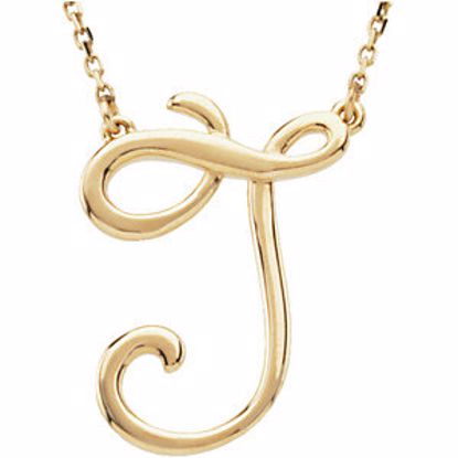 84635:205:P 14kt Yellow "J" Script Initial 16" Necklace