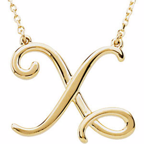 84635:262:P 14kt Yellow "X" Script Initial 16" Necklace