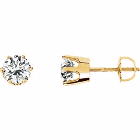 62865:101:P 14kt Yellow 2 CTW Diamond Threaded Post Stud Earrings