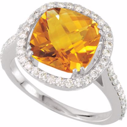 67560:100:P Genuine Citrine & Diamond Ring