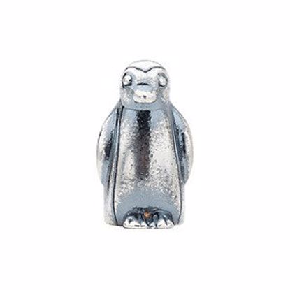 24742:101:P Sterling Silver 11.25x8mm Penguin Slider Bead