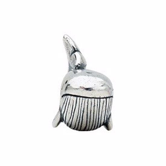 24759:101:P Sterling Silver 14.25x12.75mm Whale Bead