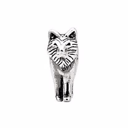 24757:101:P Sterling Silver 15x12mm Wolf Bead Charm