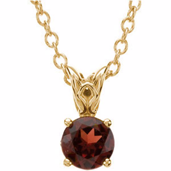 67596:100:P 14kt Yellow Mozambique Garnet 18" Necklace 