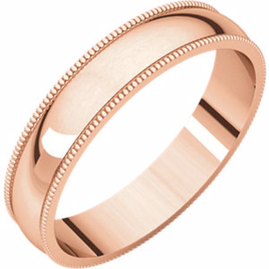 MGL8:125250:P 14kt Rose 4mm Light Milgrain Band