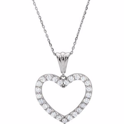 67533:102:P 14kt White 1 CTW Diamond Heart 18" Necklace