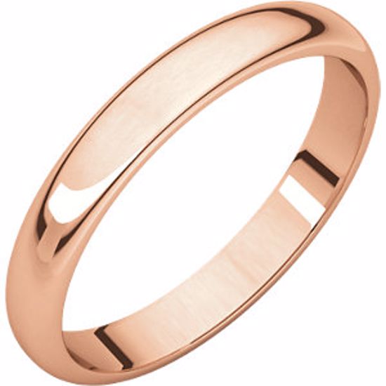 HRL8:607:P 14kt Rose 4mm Half Round Light Band