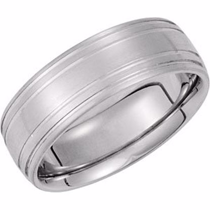 50075:179068:P 14kt White 7mm Designer Band Size 9