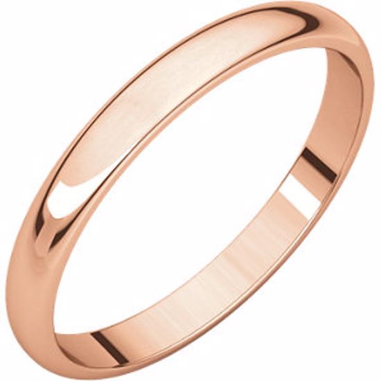 HRL4.5:613:P 14kt Rose 2.5mm Half Round Light Band