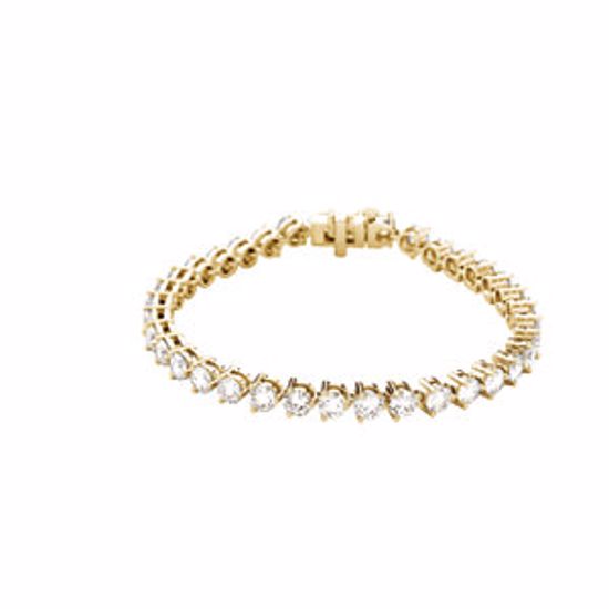 67504:60002:P 18kt Yellow 12 CTW Diamond Line 7.25" Bracelet