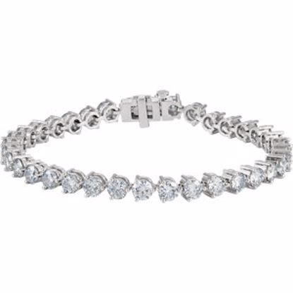 67504:60001:P 18kt White 12 CTW Diamond Line 7.25" Bracelet