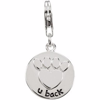 84651:100:P Heart U Back&trade; Raised Paw Charm