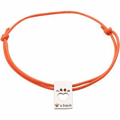 BRC621:102:P Heart U Back&trade; Paw Tag Slip Knot Bracelet