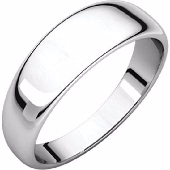 HRT7:165558:P 10kt White 6mm Half Round Tapered Band