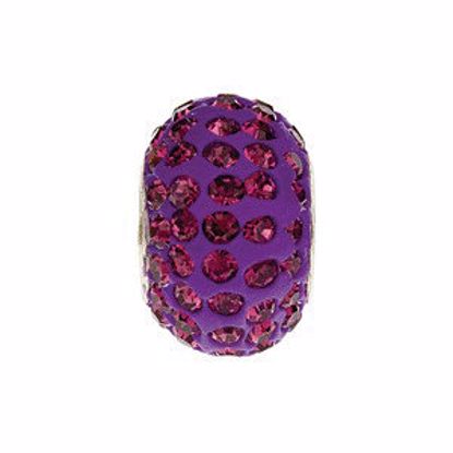 24850:100:P Kera® Roundel Bead with Pavé Purple Crystals