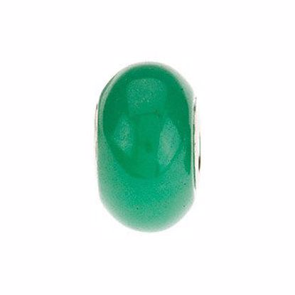 24833:100:P Sterling Silver 14x8mm Green Aventurine Natural Stone Bead