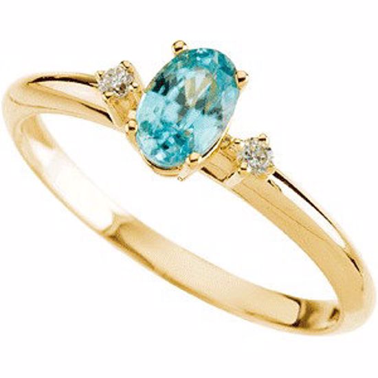 67677:101:P Genuine Blue Zircon & Diamond Ring