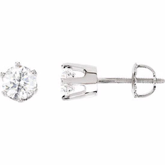 62865:104:P 14kt White 1 1/2 CTW Diamond Threaded Post Stud Earrings