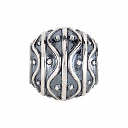 24813:101:P Sterling Silver 12.25x11.5mm Round Deco Spacer Bead