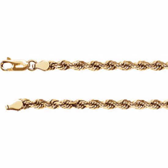 CH946:101:P 14kt Yellow 3.9mm Diamond Cut Rope 7" Chain