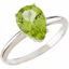 67682:101:P 14kt White Peridot Solitaire Ring 