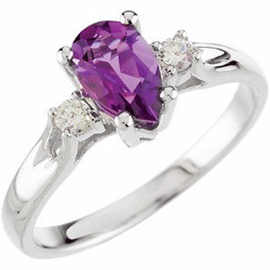 67683:101:P Genuine Amethyst & Diamond Ring