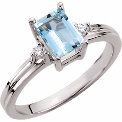 67684:101:P Aquamarine & .06 CTW Diamond Ring