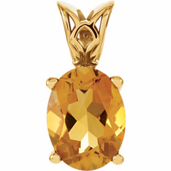 67688:101:P 14kt Yellow 8x6mm Citrine Pendant
