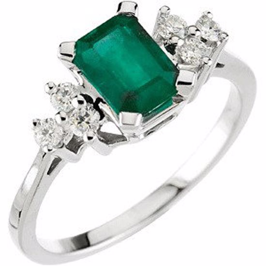 67693:101:P Genuine Emerald & Diamond Ring