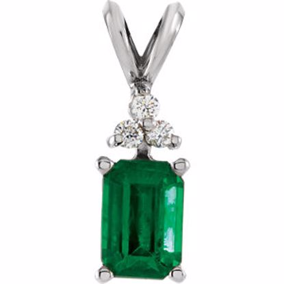 67695:101:P 14kt White Emerald & .06 CTW Diamond Pendant