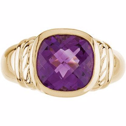 67696:101:P 14kt Yellow Amethyst Ring