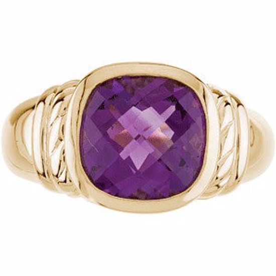 67696:101:P 14kt Yellow Amethyst Ring