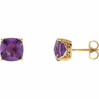 67698:101:P Genuine Amethyst Earrings