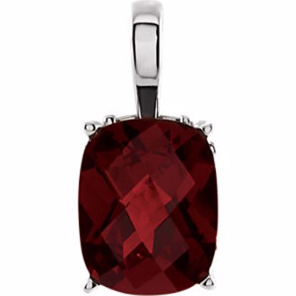 67700:100:P 14kt White Mozambique Garnet Pendant