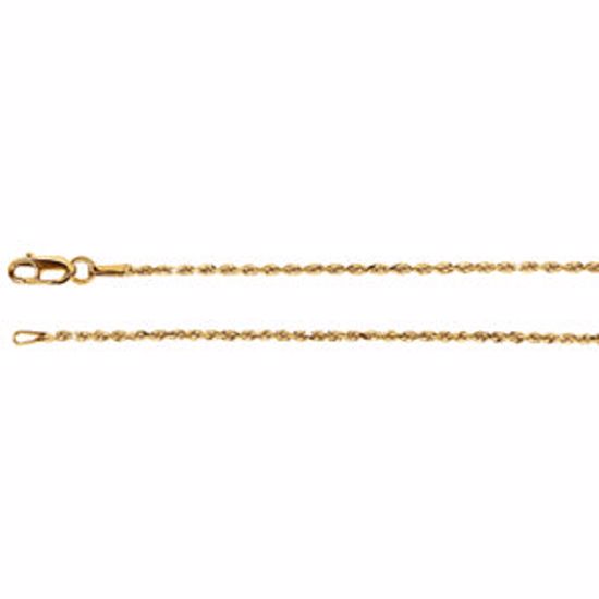 CH947:102:P 14kt Yellow 1.3mm Diamond-Cut Rope 16" Chain
