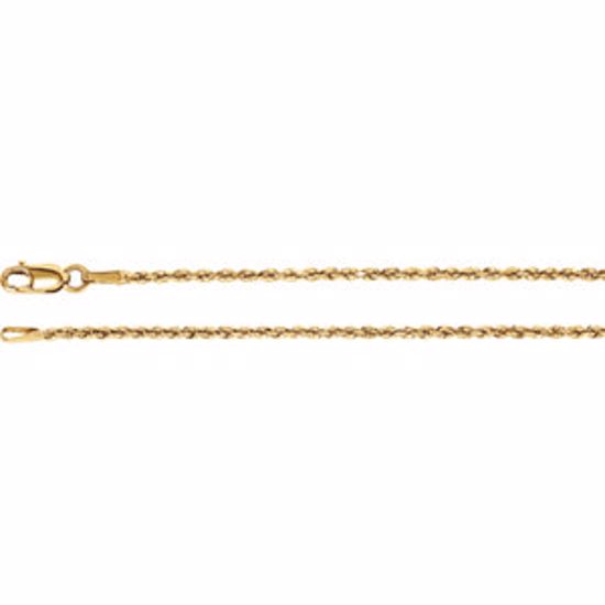 CH948:102:P 14kt Yellow 1.6mm Diamond Cut Rope 16" Chain
