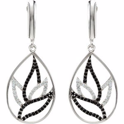 67704:101:P Black Spinel & Diamond Earrings