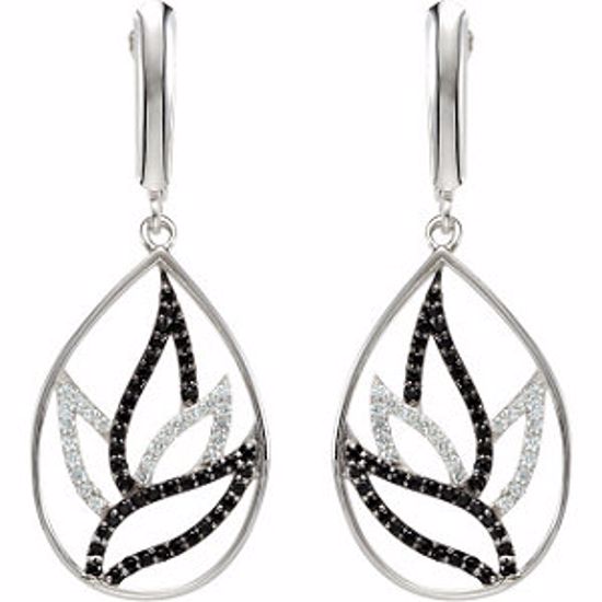 67704:101:P Black Spinel & Diamond Earrings