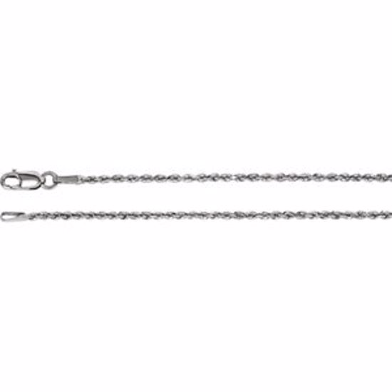 CH948:110:P 14kt White 1.6mm Diamond Cut Rope 18" Chain
