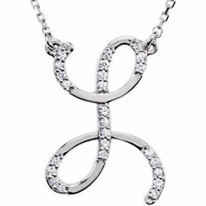 67680:111:P Sterling Silver Letter "L" 1/8 CTW Diamond Initial 16" Necklace
