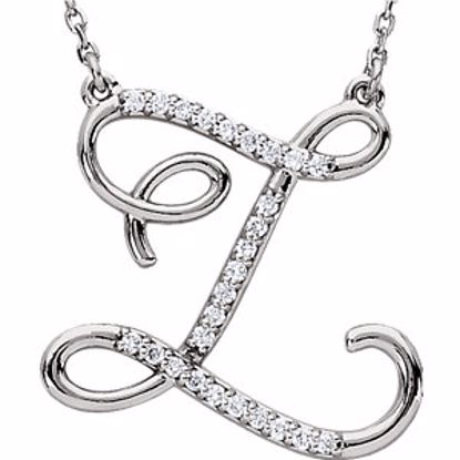 67680:125:P Sterling Silver Letter "Z" 1/8 CTW Diamond Initial 16" Necklace
